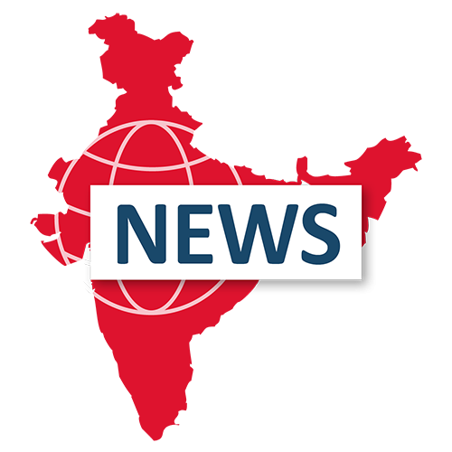 India map outline with text 'News'